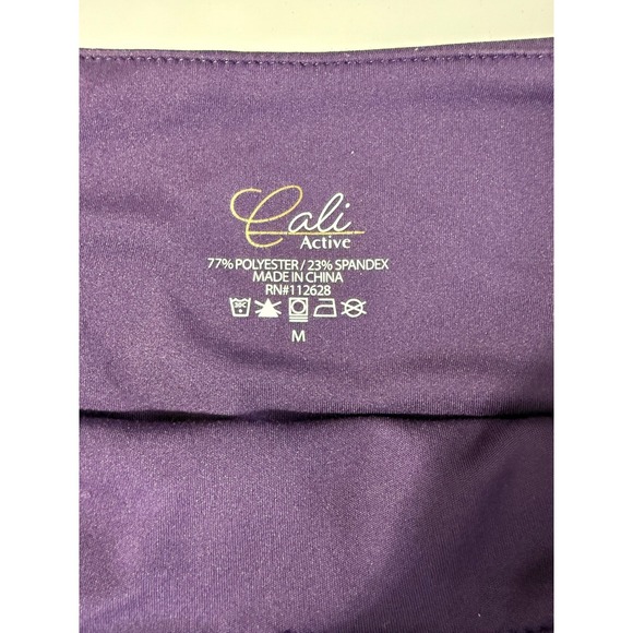 Cali Active Womens Purple Athletic Leggings Pockets Workout Athleisure Size M - Picture 4 of 8